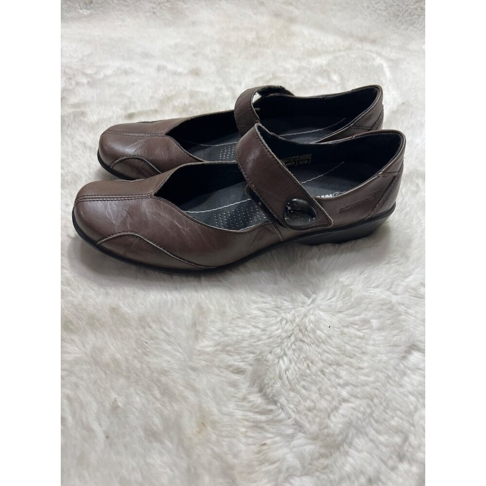 Romika Womens Brown Leather Mary Jane Flats Size 8